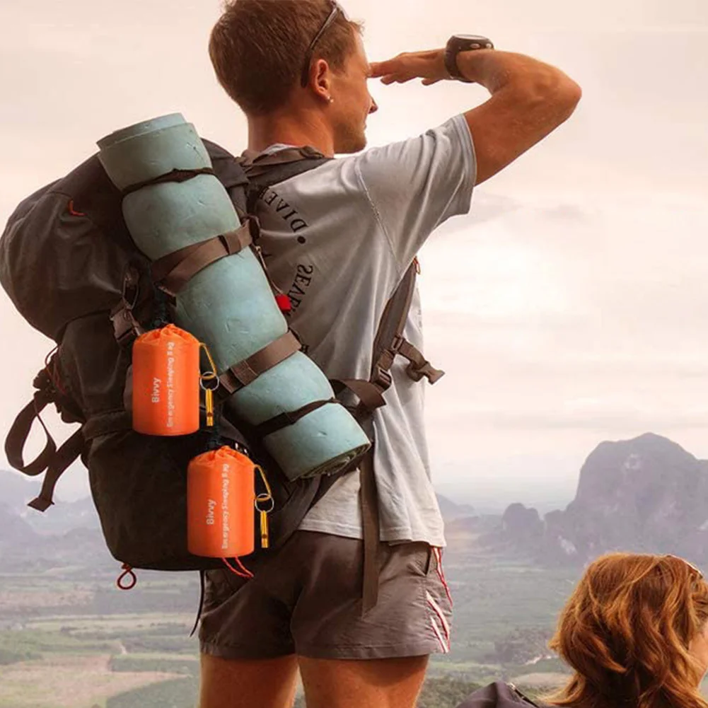 1/3/6Pcs Emergency Blanket Waterproof Thermal Bivy Sack Portable Thermal Survival Sleeping Bag for Outdoor Camping Hiking