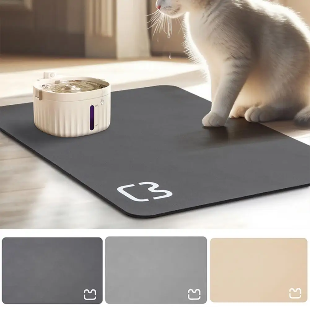 

Fast Water Absorption Pet Feeding Mat Non-slip Bottom Rectangle Scratch-resistant Pet Dog Cat Bowl Placemat Pet Supplies