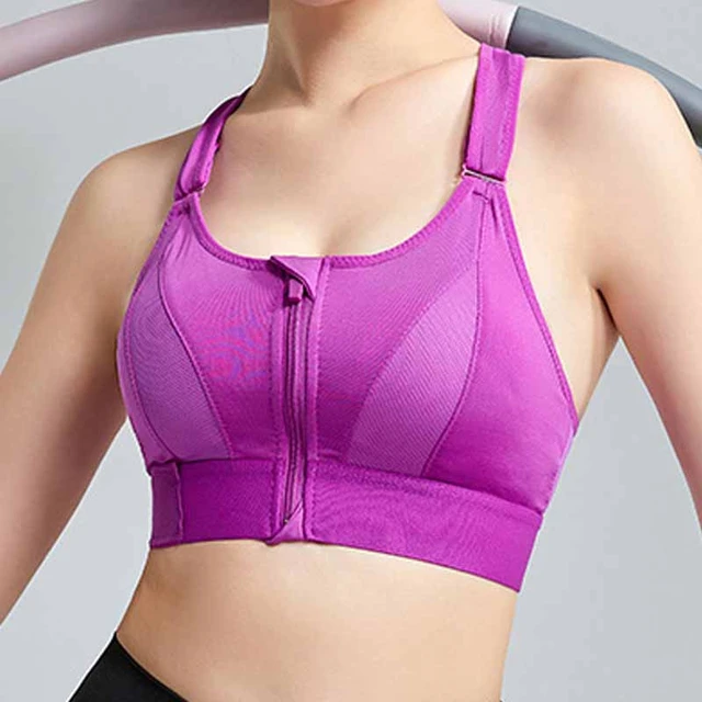 Shockproof Adjustable Bras M Size With Front Zipper No Steel Ring