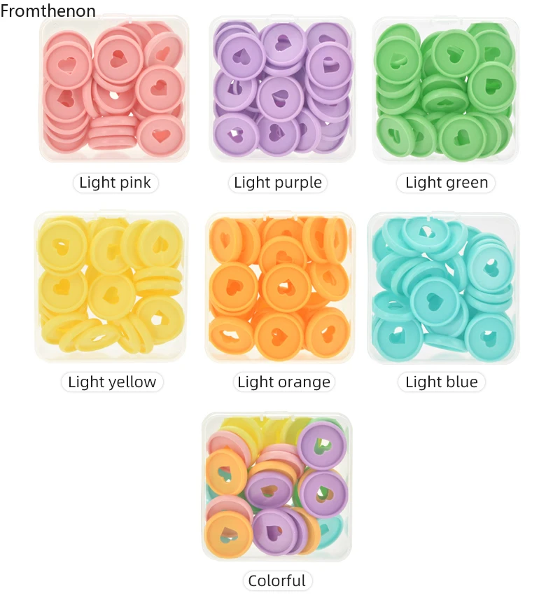 Fromthenon Binder Notebook Plastic Disc Rings 28/32/24mm Macaroon Color Binding Discs In Heart Shape for Mushroom Hole Planner 6