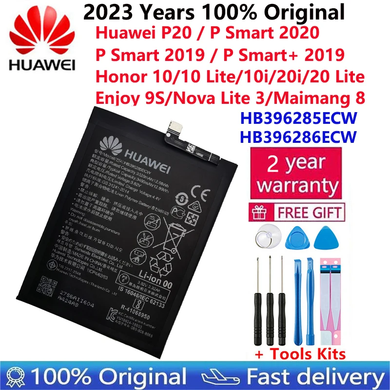 

Hua Wei Original 3400mAh HB396285ECW Phone Battery For Huawei P20 Honor 10 COL-AL00 COL-AL10 COL-TL00 COL-TL10 COL-L29 + Tool