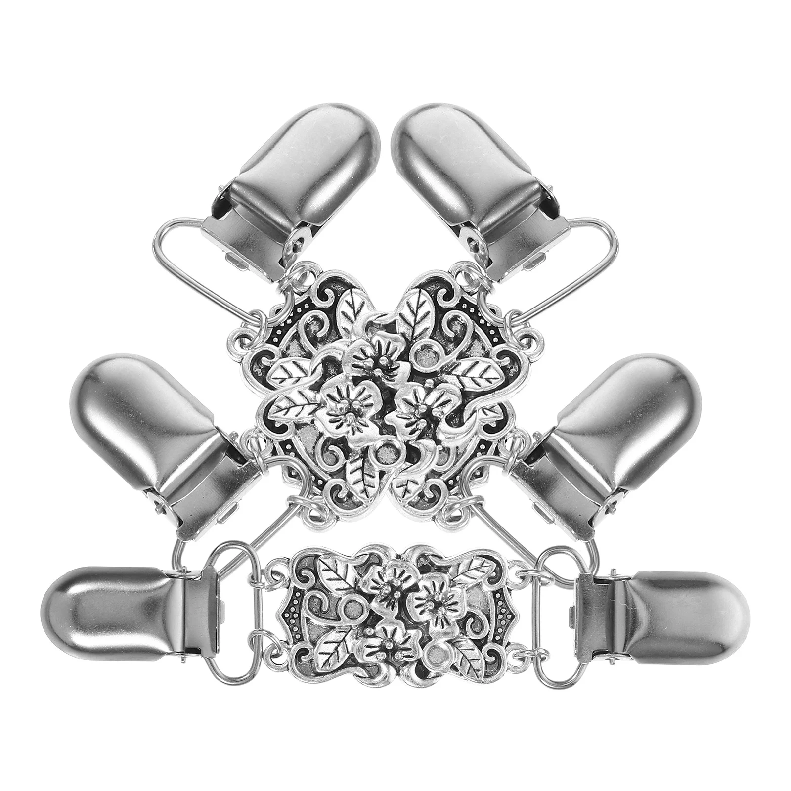 여성용 빈티지 스웨터 클립 3개, 레트로 가디건 클립, 실버 골드 철 합금 숄 스카프 액세서리 브로치 핀