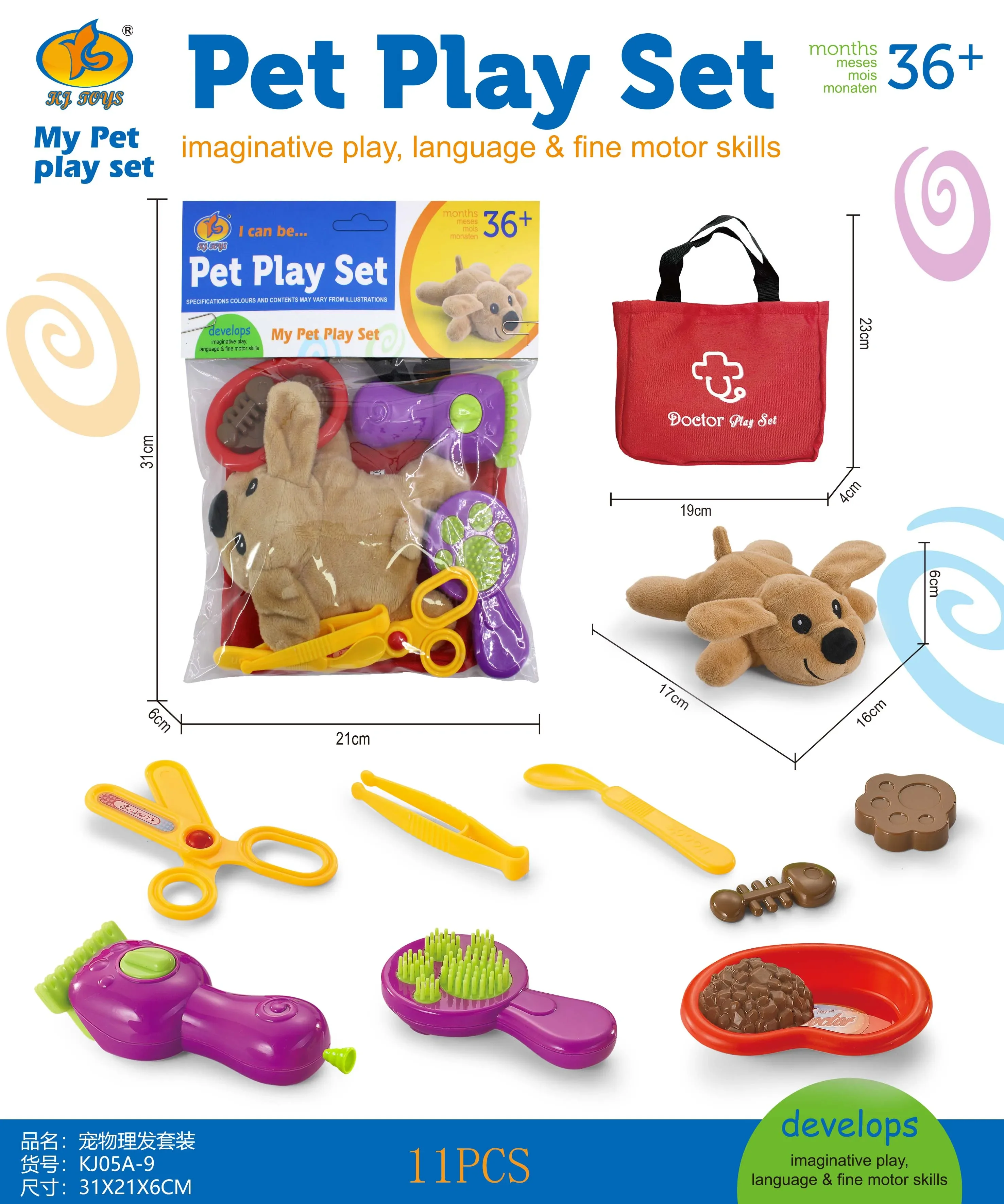 Melissa & Doug Examine and Treat Pet Vet Play Set - Kids Veterinary Play Set, Kids Pet Haircut Play Set, STEAM Toy, Pretend Play 2