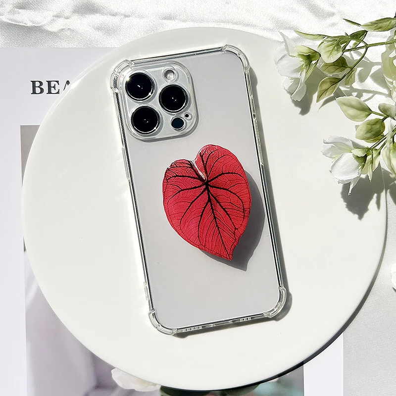 Support/poignée Pliable Pour Téléphone Et Tablettes - Adhésif Fort, Design Léopard - Lot De 3