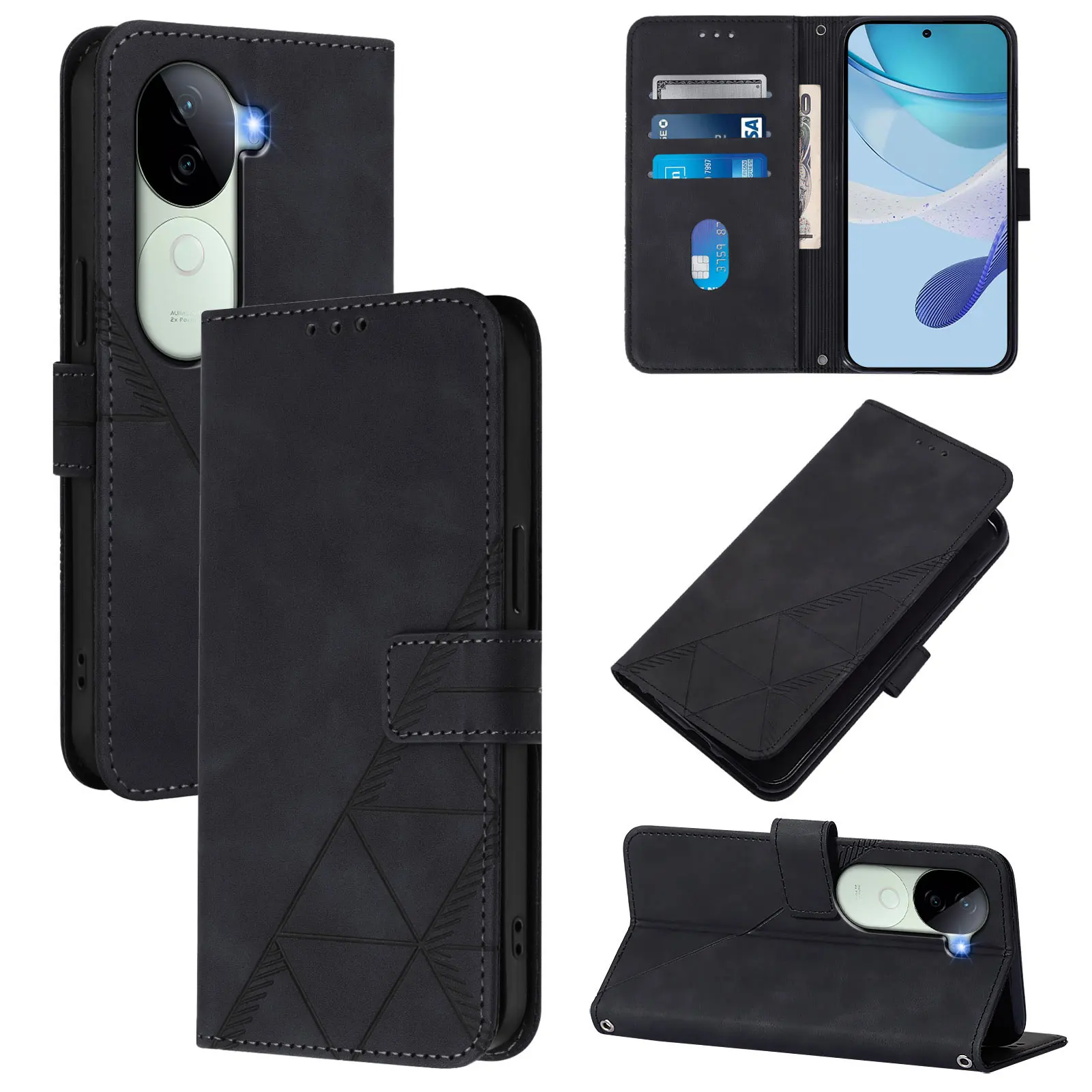 Premium Flip Leather Card Wallet Phone Case Cover