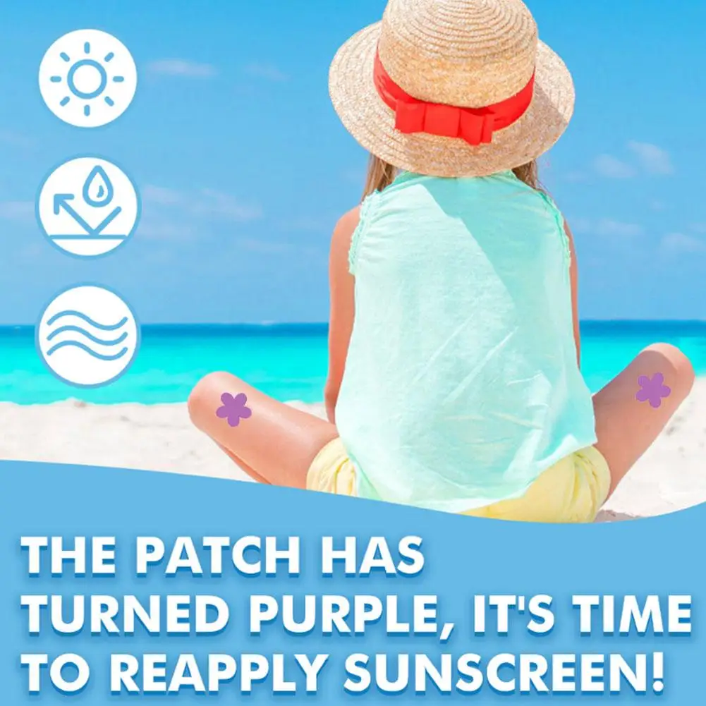 20pcs UV 감지 패치 자외선 차단제 용 UV 테스트 스티커 써니 감지 패치 태양 보호 알림 안전