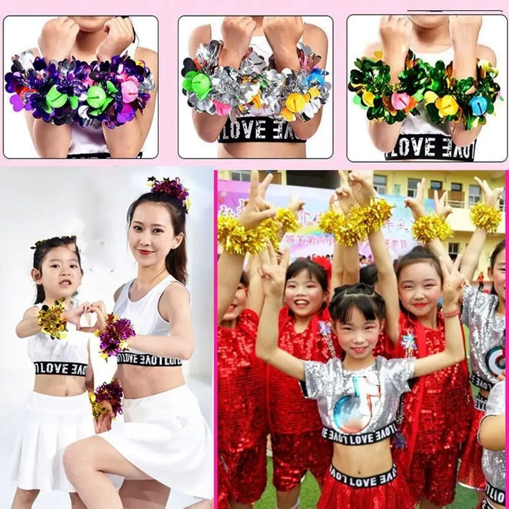 2pcs 새로운 스포츠 스포츠 게임에 적용 가능 폼폼 10가지 스타일 저렴하고 실용적인 치어리딩 스포츠 경기 용품 스포츠 게임 팔찌