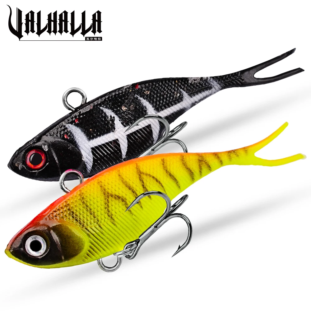 VALHALLA 1Pc 3D Eyes Fishing Lures 68mm/9g Soft Lure Hook Baits Isca