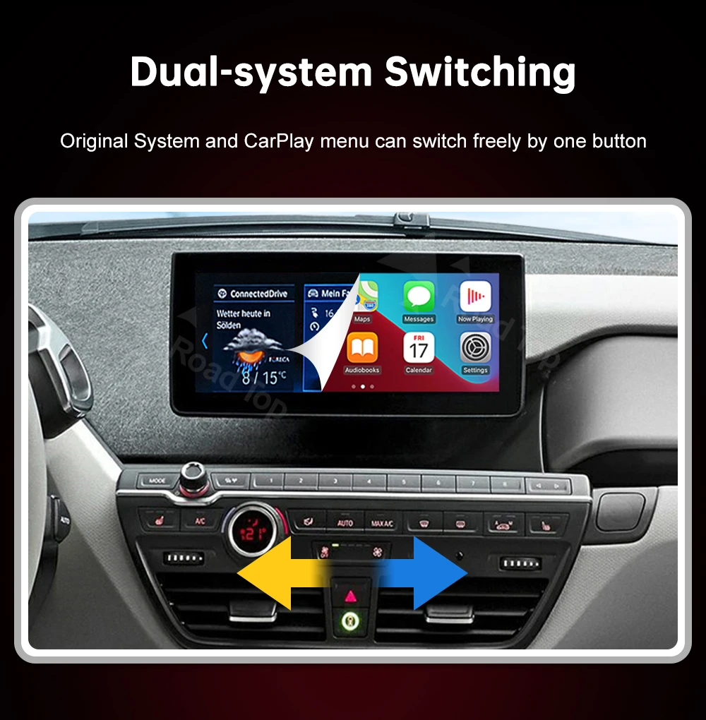 RoadTop Wireless CarPlay für BMW i3 I01 NBT EVO 2013–2020 mit GPS Android Auto Mirror Link AirPlay CarPlay Autolink-Funktion – Detail 6