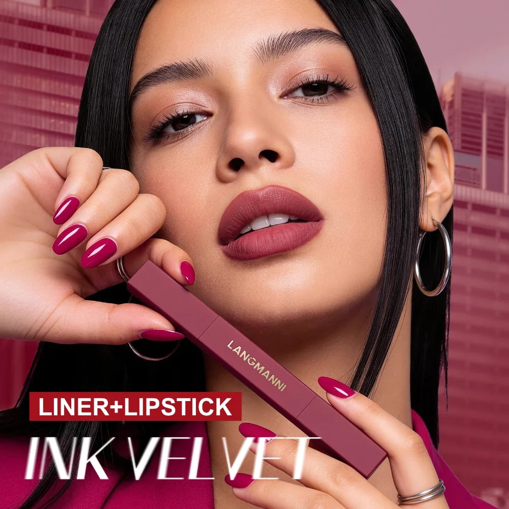 Double Ended Rose Nude Lip Liner Lipstick Velvet Matte High Pigment 12 Color Waterproof Long-lasting Daily Lips Makeup Cosmetics_voghion.com