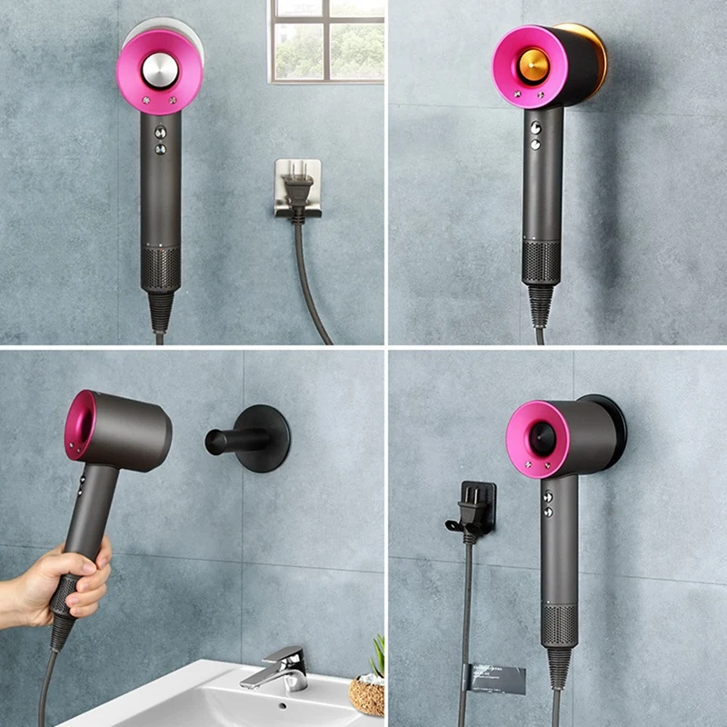 

Вешалка для фен Dyson, настенный держатель для ванной, металлические аксессуары, подвесная полка, портативное хранилище