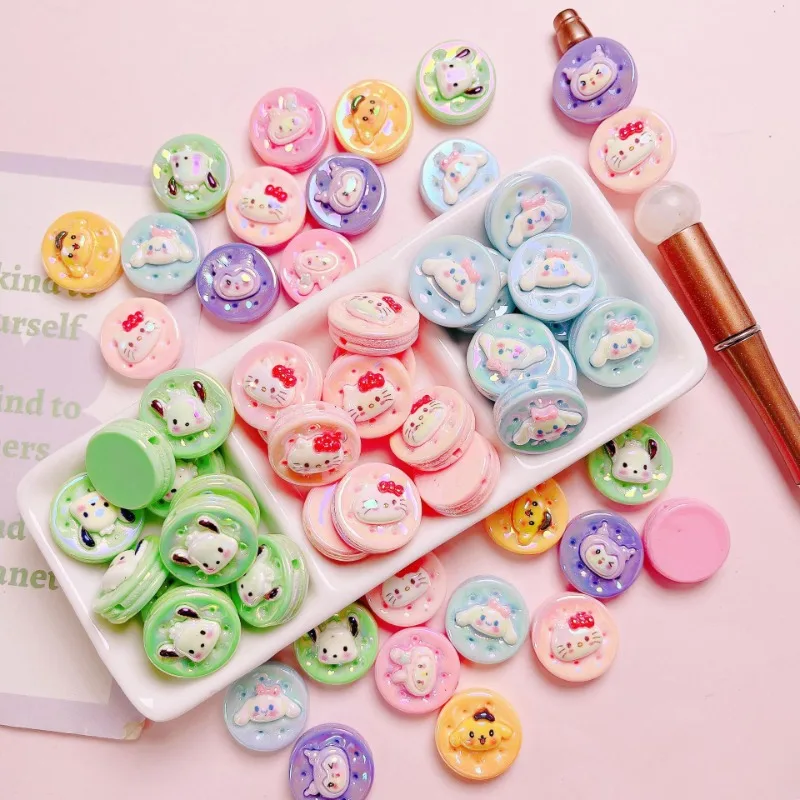 

Cute Cartoon UV Colorful Sanrio Cookies Hello Kitty Resin Beading Material DIY Mobile Phone Chain Keychain Jewelry Accessories