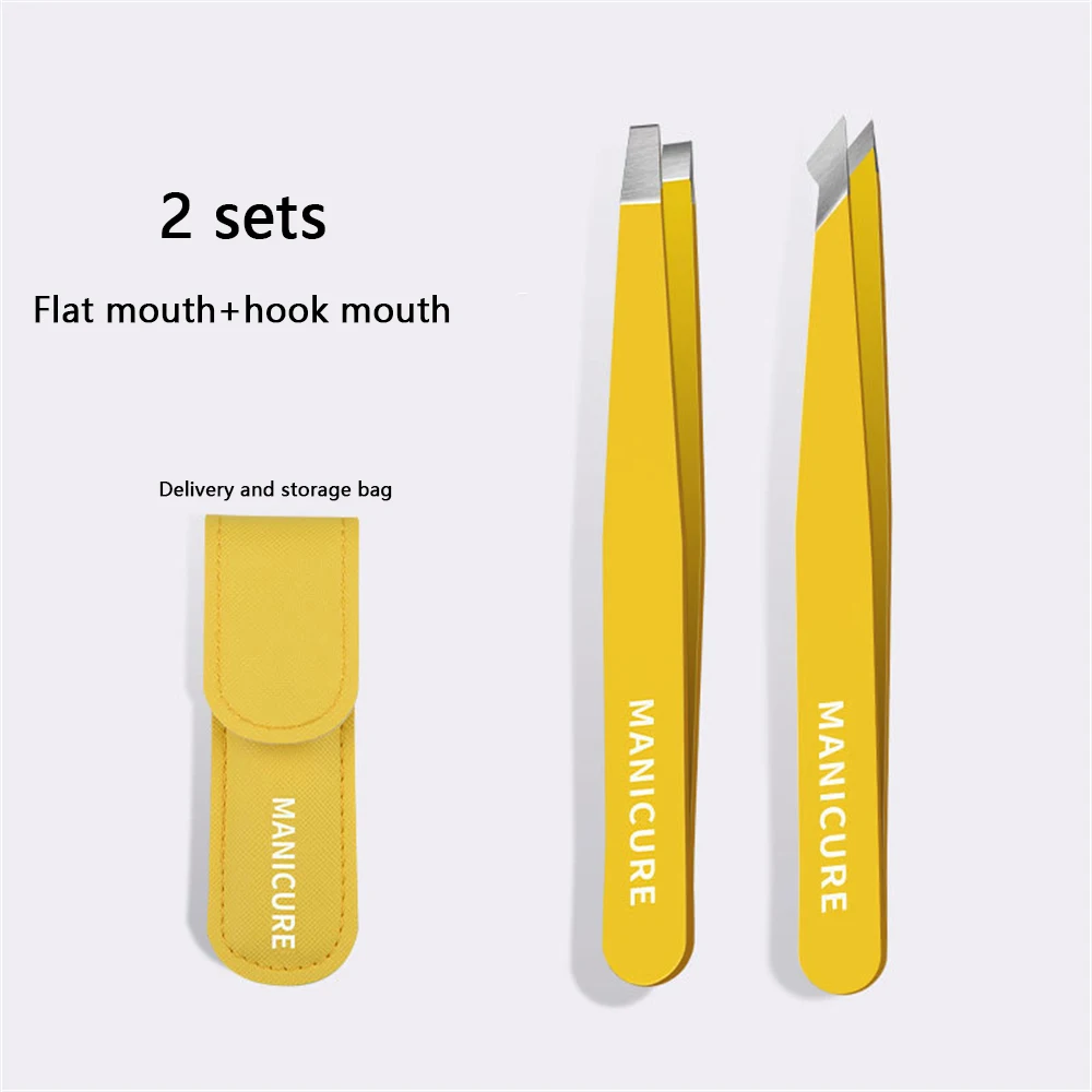 

High-Quality Eyebrow Tweezer Set Colorful Hair Beauty Fine Hairs Puller Stainless Steel Slanted Brow Clips Removal Makeup Tools