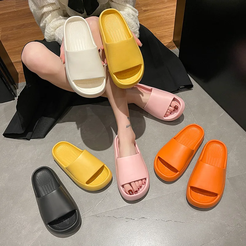 

2022 Summer Non-slip Flip Flops Thick Platform Bathroom Home Slippers Women Fashion Soft Sole EVA Indoor Slides Woman Sandals