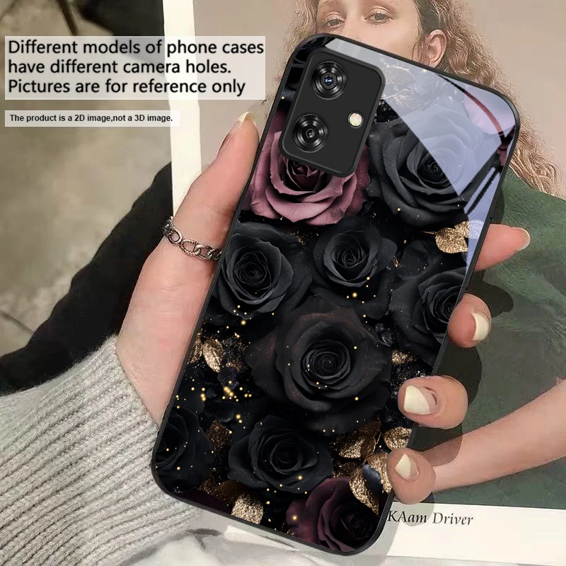 Wine Red Floral Petals Glass Phone Case
