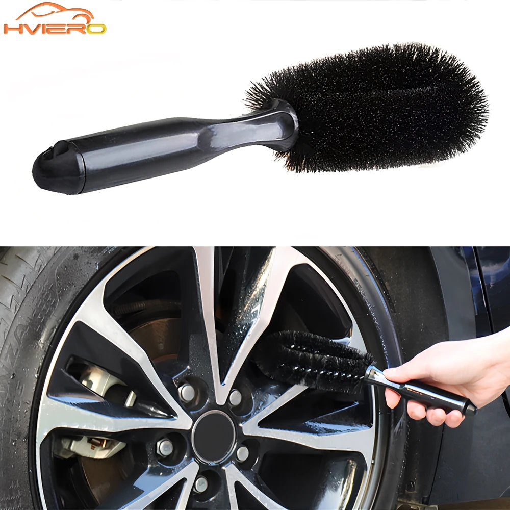 Car Wash Wheel Handtruck Motorcycle Soft Brim Hub Brush Rim Scrubber Tire Dust Combination Set Cleaning Tools Accessories 1/2X