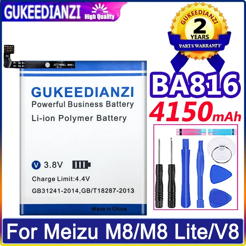 

Аккумулятор GUKEEDIANZI 4150 мАч BA816 для Meizu M8 Lite/V8/M816H/M816Q, высококачественный аккумулятор + трек