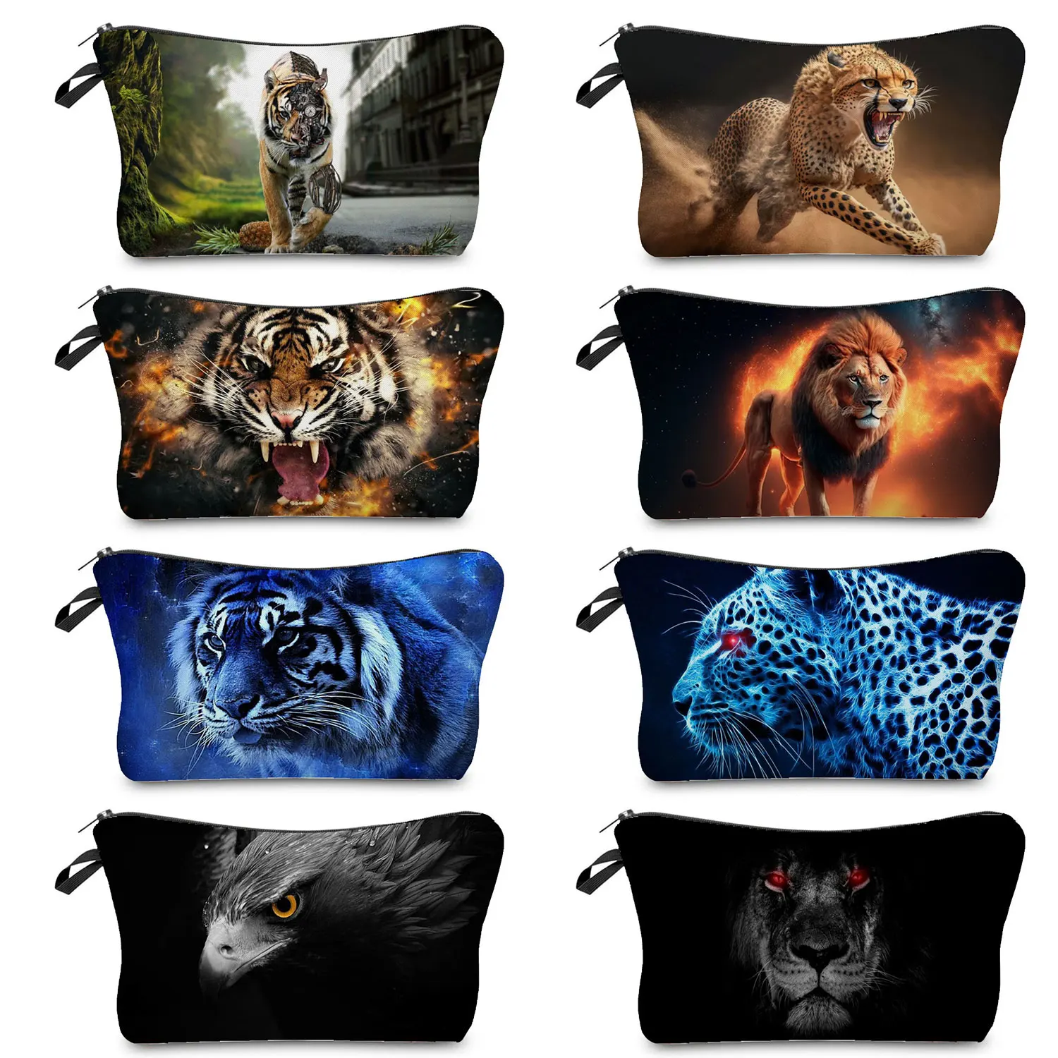 

Travel Toiletry Kit Mysterious Beast Animal Print Tiger Lion Women's Cosmetic Bag Customizable Organizer Beach Female Makeup Bag