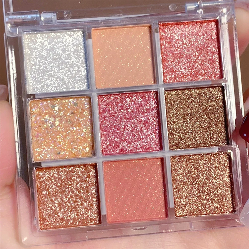 9 Colors Nude Shimmer Matte Eyeshadow Pallete Glitter Eyeshadow Long Lasting Waterproof Eye Pigments Shine Makeup eye shadow,eye shadow plate