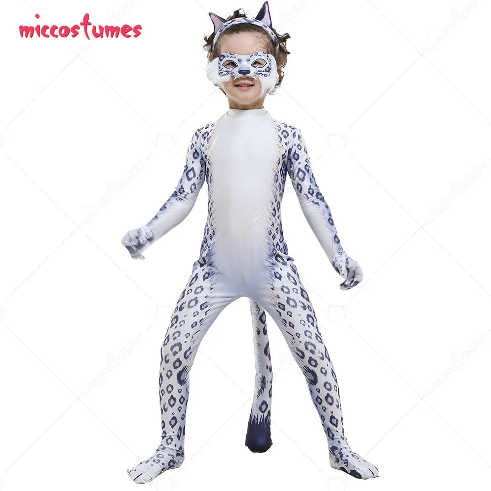 Adoración dividendo dentro Mono de leopardo de las nieves para niños, traje de Zentai de animales del  Zoo, disfraz para fiesta de Halloween con cubierta de cara de ojos -  AliExpress