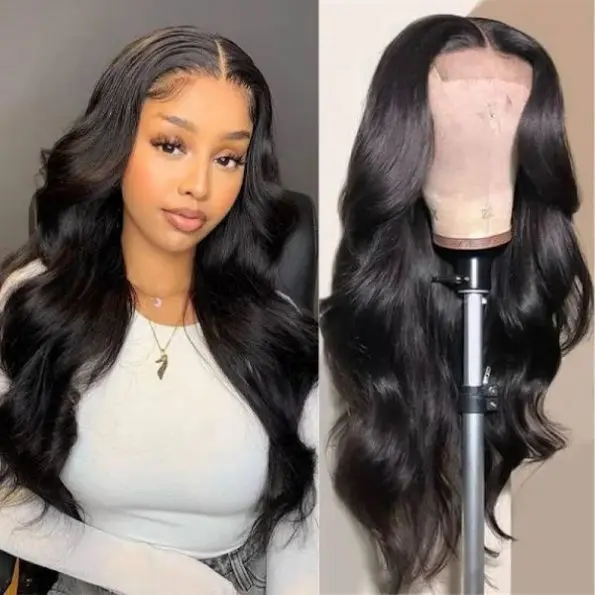 

13X4 Body Wave Lace Front Wig Highlight Synthetic Lace Frontal Wig Closure Wigs For Black Women T Part Pre Plucked Glueless Wigs