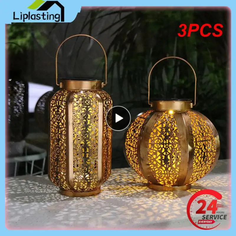 

3PCS Solar Hanging Lantern Retro Garden Lights Waterproof Outdoor LED Light Lamp for Garden Yard Porch Pathway Walkway Balcony