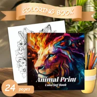 1pc Coloring Book Animal lion Adult Picture Book Gift For Birthday Party Relieve Stress Kill Time Graffiti Painting Drawing Art 1