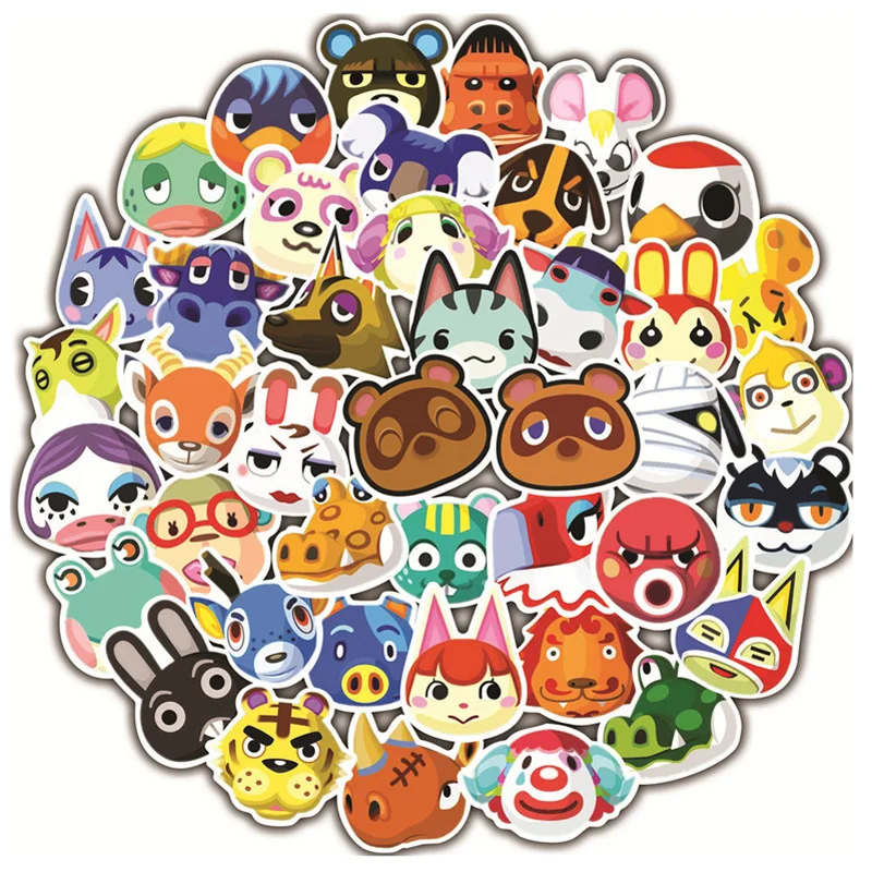 Cartoon Anime Kawaii Animal Crossing Stickers for Laptop Suitcase Stationery Waterproof Decals Graffiti Kids Toys Gifts ogkb 3d men s tracksuit hoodie and jogger pants element casual anime graffiti men s suit fun printed hip hop harajuku tracksuit