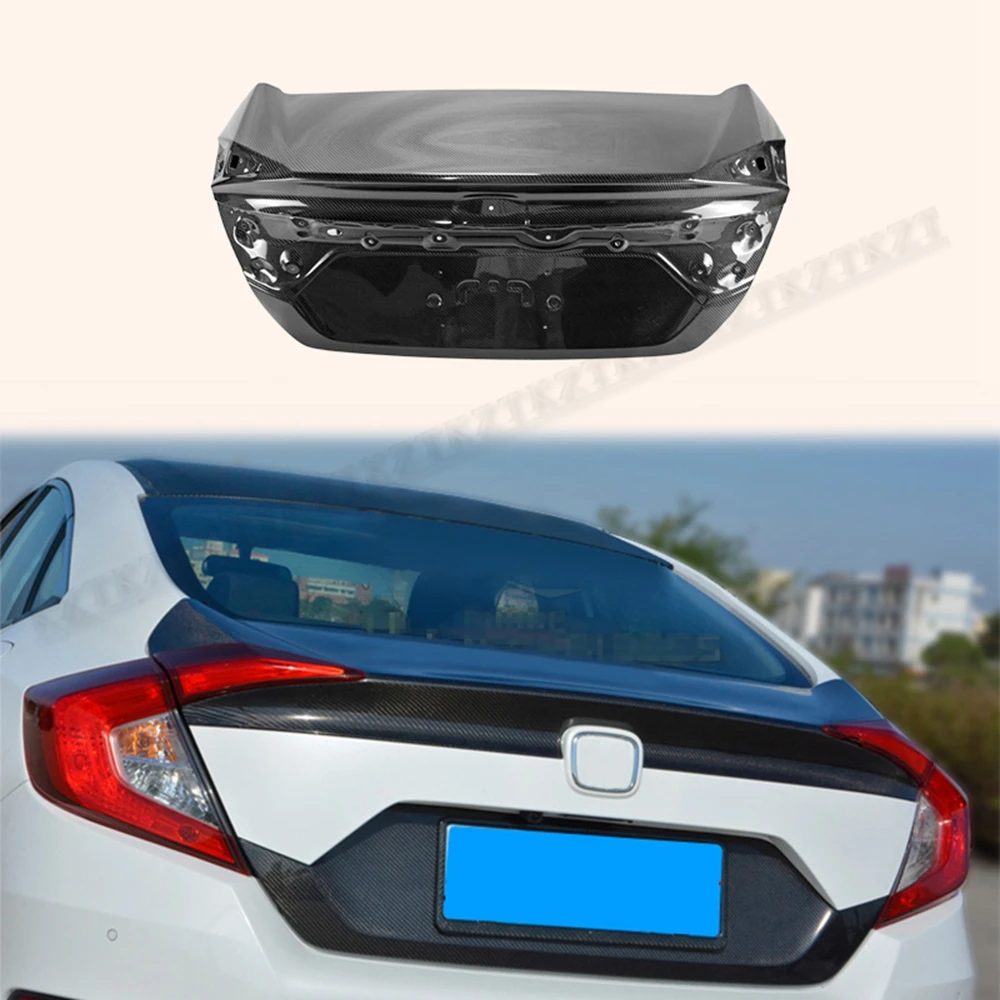 

For Honda 16-18 10Th Gen Civic Fc Oem Style Trunk Carbon Fiber