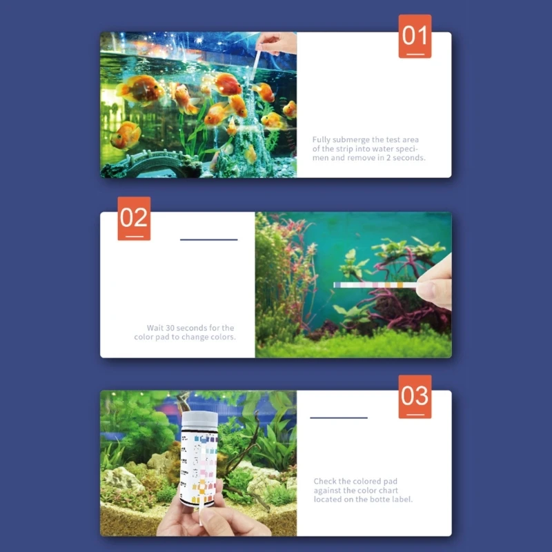 Test Strips 6 in 1 Swimming Pool Aquarium for Total Hardness Alkali Ph Nitrates M68E aquarium test strips