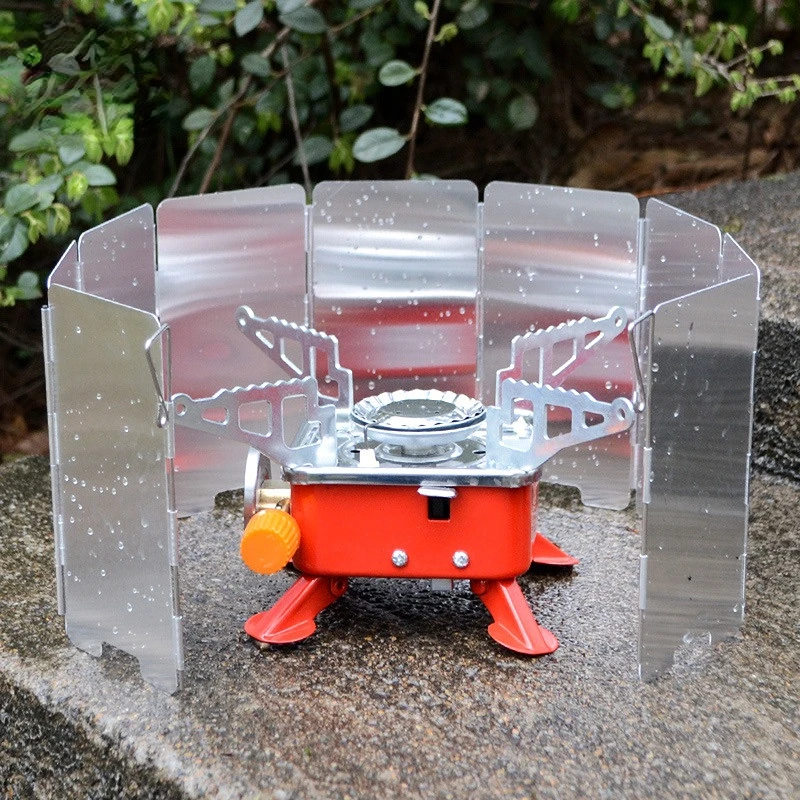 9 Plates Gas Stove Wind Shield Outdoor Camping Picnic Cooking Burner