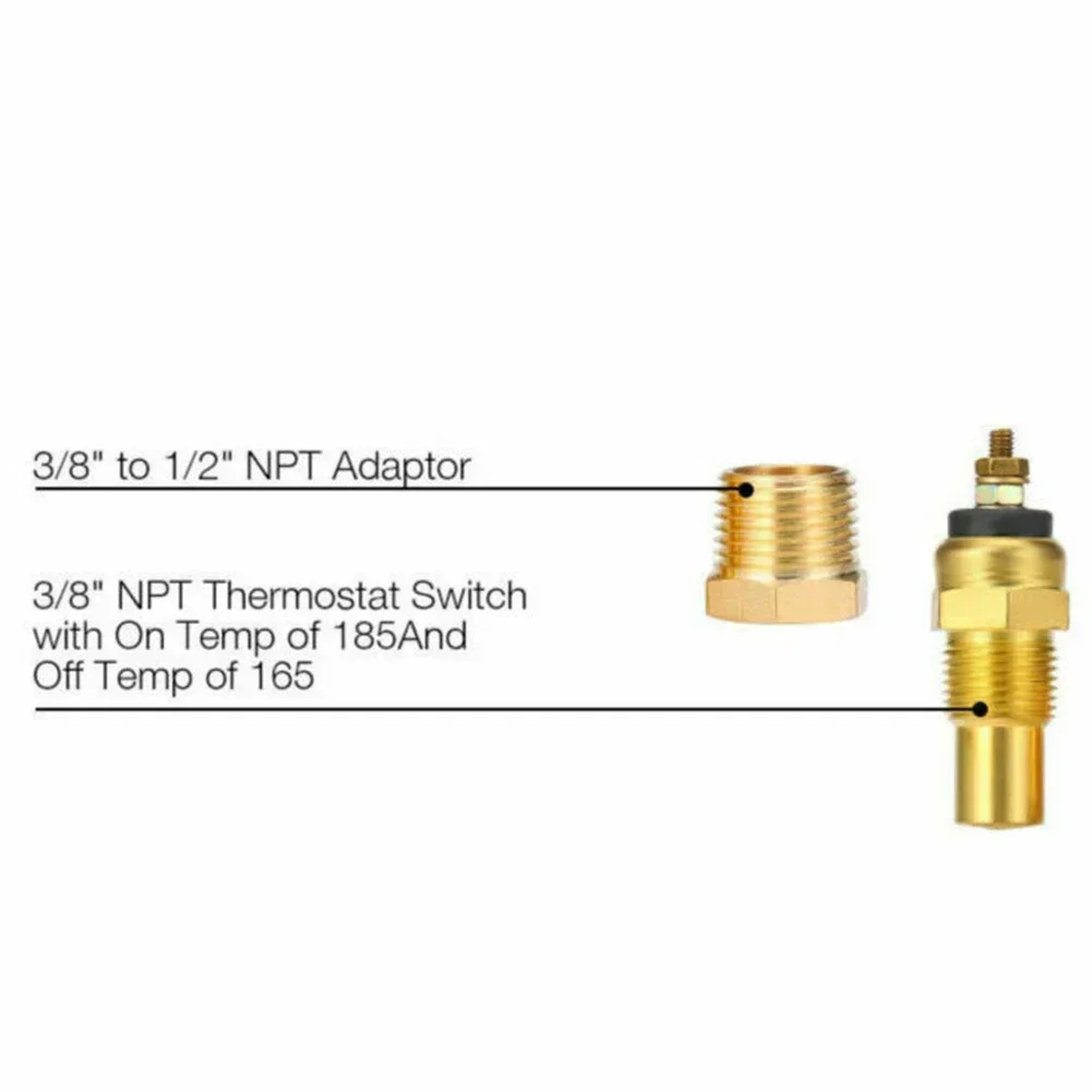 Fan Thermostat Temperature Switch 1Pc With Hexagonal Nut Auto Engine Cooling Electric Fan NPT 3/8