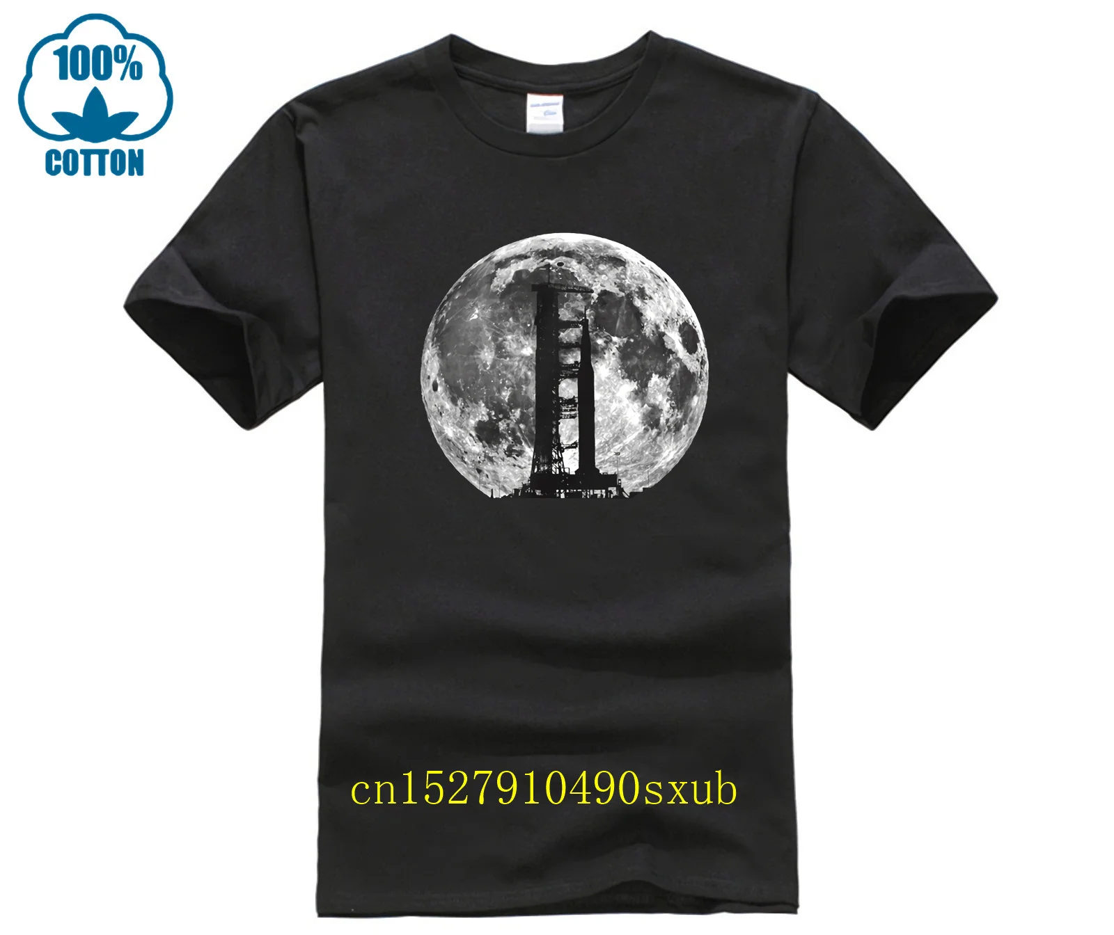 La Maxpa Casual Saturn V Rocket Apollo 11 T Shirt Cartoon 2017 Saturn V Rocket Moon Men T-Shirt Big Size Tee Shirt Man