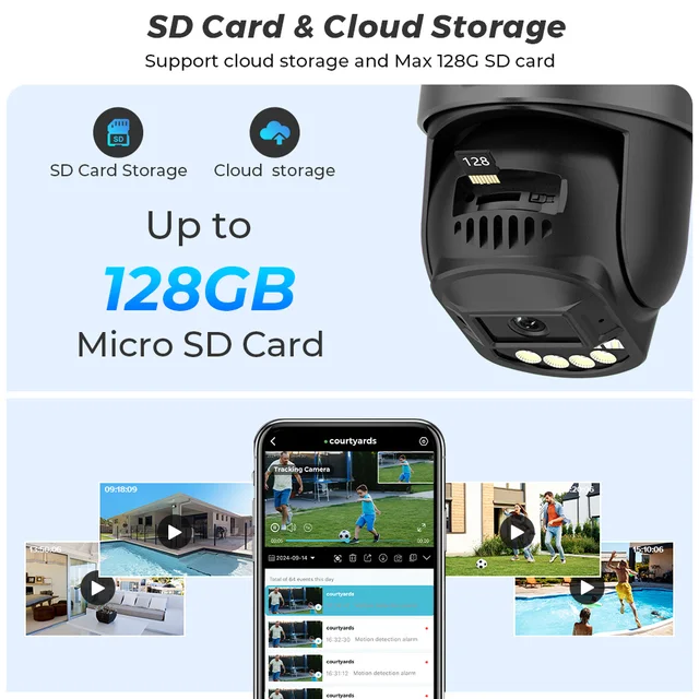 10MP 5K Dual Lens PTZ IP Camera with Dual Screen 8MP Ai Human Detection Auto Tracking Wireless Outdoor Surveillance Camera O-KAM 4