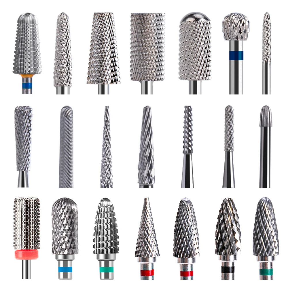 Ceramic Tungsten Carbide Nail Drill Bit Rotate Burr Milling Nail Cutter Bits Electric Drill Machine For Manicure Pedicure Tools 4