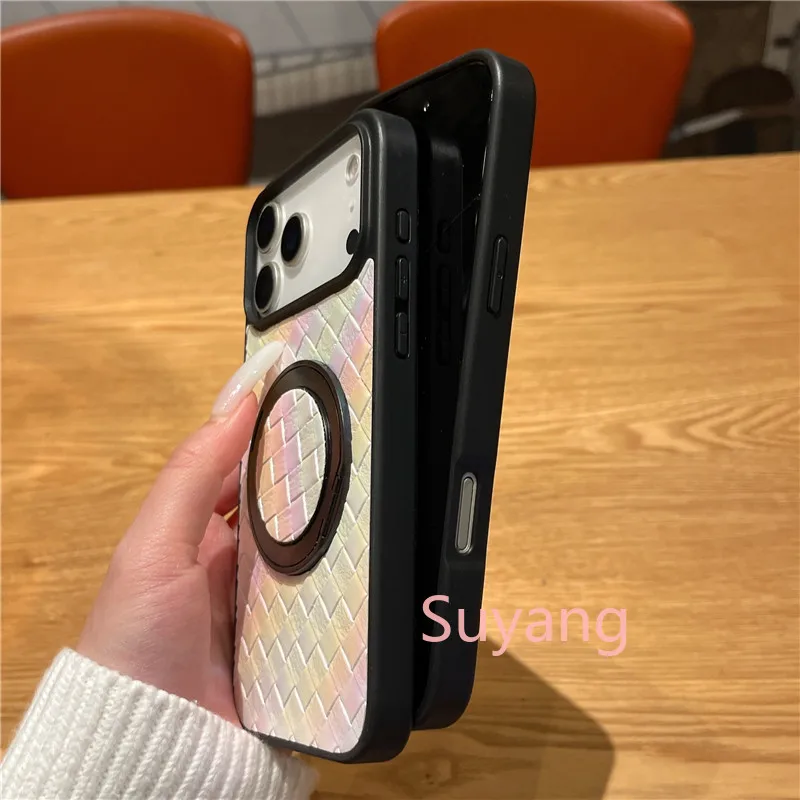 Lyxigt vävt läderfodral med magnet för google pixel_voghion.com