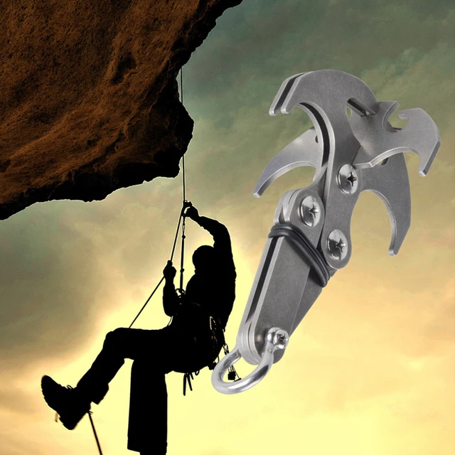 New Multifunction Stainless Steel Foldable Grappling Climbing Claw Outdoor  Survival Gravity Hook Traction Rescue Tool Carabiner - AliExpress