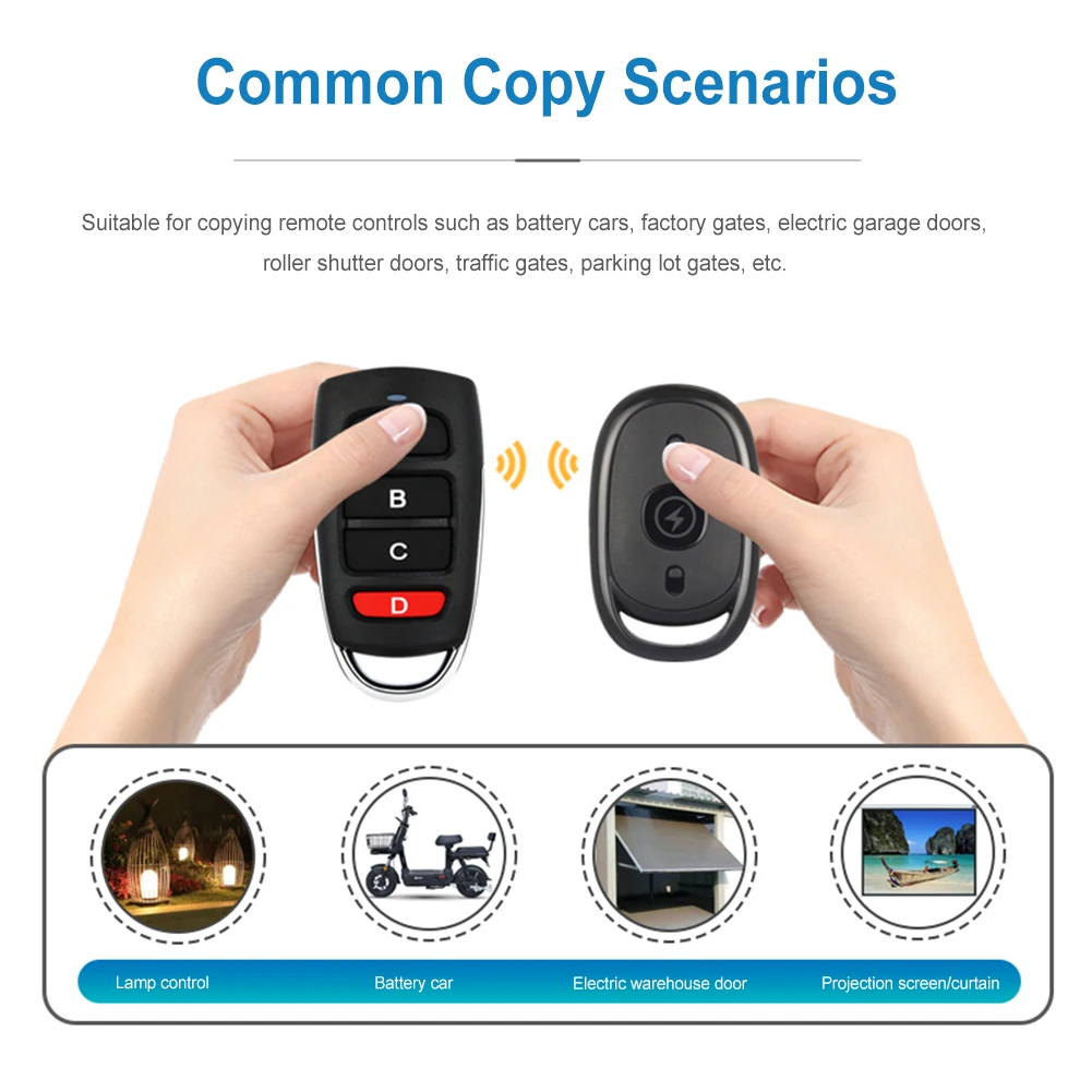 Copy Remote Controller 3 Buttons Smart Copy Duplicator 315MHz 433MHz 410MHz Duplicator Key High Sensitivity Wireless Transmitter
