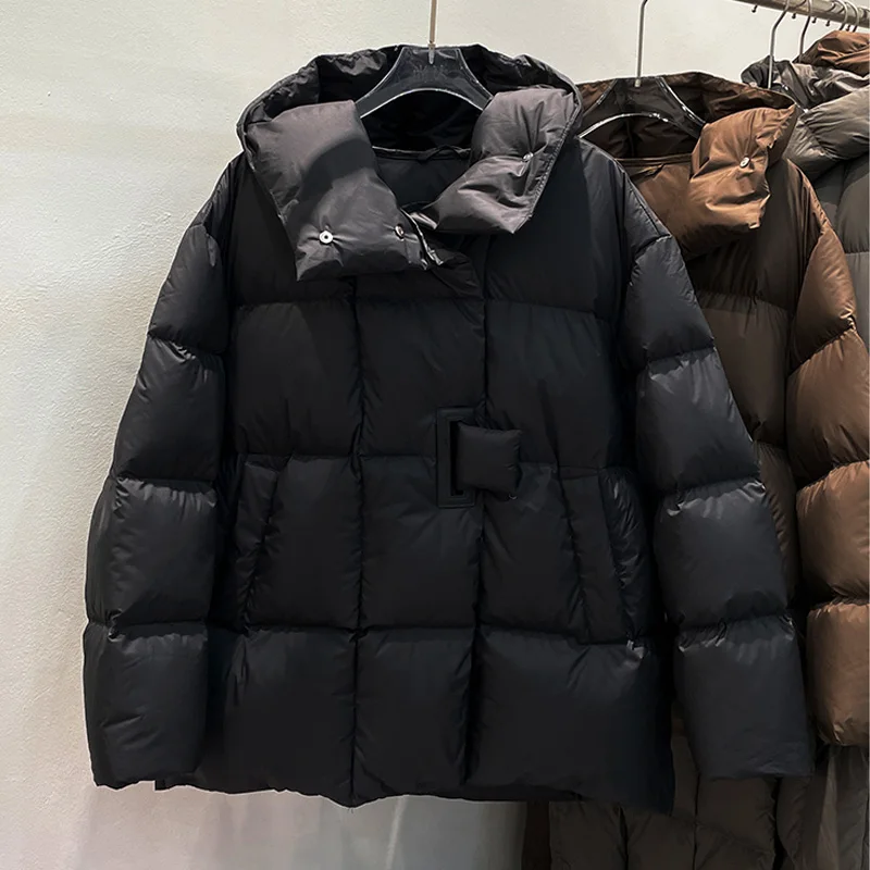Janveny Winter 90% White Duck Down Jacket Women 2024 Fashion Female Thick Warm Fluffy Parkas Loose Oversized Puffer Coat Outwear 5