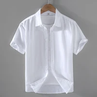قمصان رجالية قصيرة الأكمام من القطن والكتان S.H ARAB SHOP 1