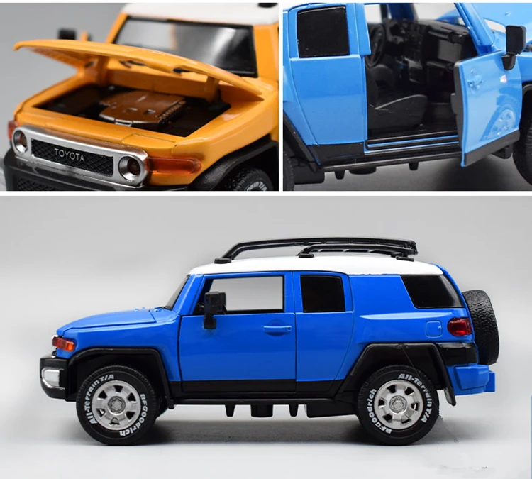 1:32 TOYOTA FJ Cruiser Alloy Car Model Diecast Toy Metal Off-road Vehicles Model Sound and Light High Simulation Kids Toy Gift diecast fire truck