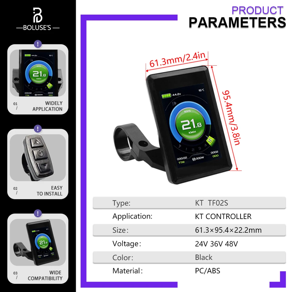 Cenei Vélo Électrique KT-TF01U Compteur à Affichage LCD 24 V 36 V 48 V Prise De Connexion Étanche Ebike Affichage Intelligent Avec USB