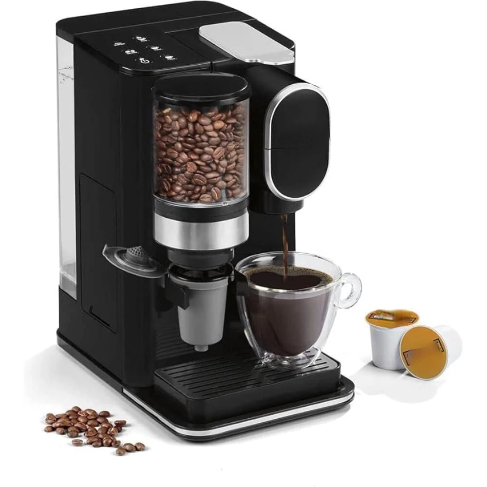 

Coffee Machine Drip 48-Ounce Removable Reservoir Single Serve Coffee Maker + Coffee Grinder DGB-2 Black Kitchen Appliances Home