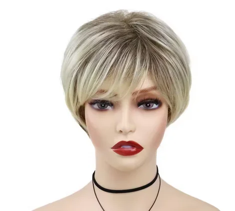  ª Ƚ  Syntehtic Blonde Mix  Ӹ   (Bangs ) Natural Soft Daily Casual Costume Party Use
