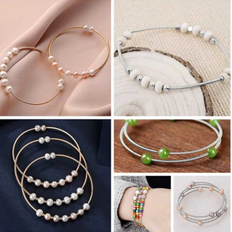 10Pieces White Silver Plated Bangle Bracelet Screw End Ball Cuff Charm Beads DIY Jewelry for Women Men Cuff Bangle Gifts 5