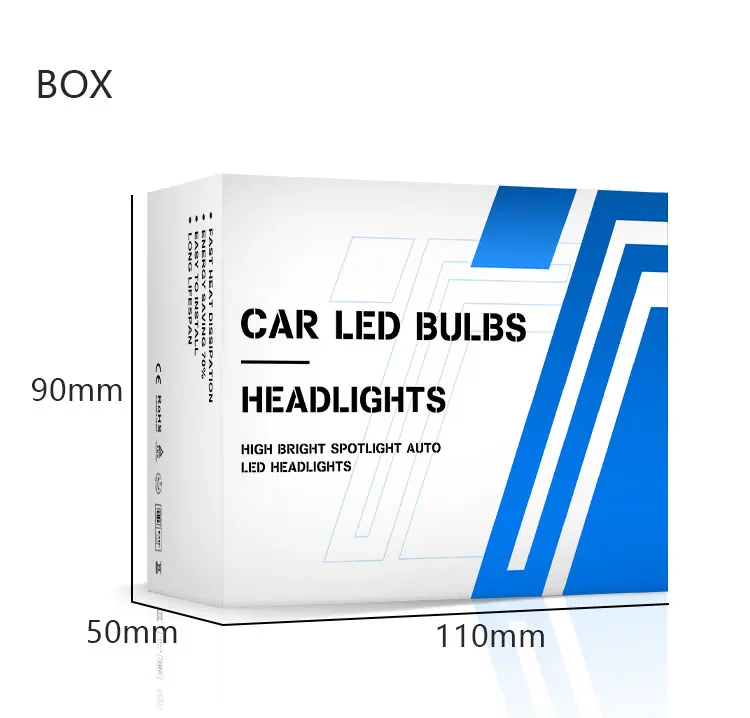 12V 62W 자동차 헤드라이트 6000K 백색 자동차 조명 긴 수명 16000 루멘 항공 알루미늄 내장 IC 드라이버