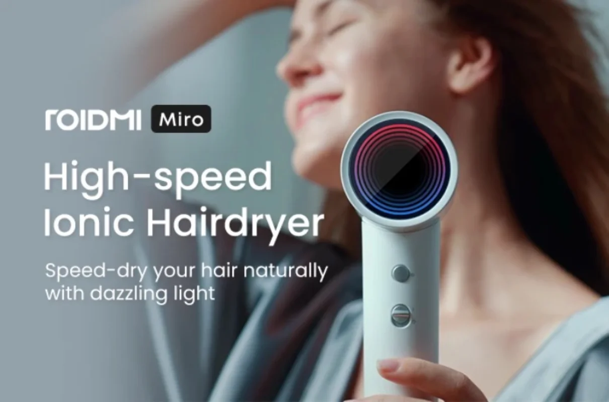 ROIDMI Miro Hair dryer Affordable High speed  65m/s Rapid Air Flow Low Noise Smart Temperature Control 20 Million Negative Ions 5