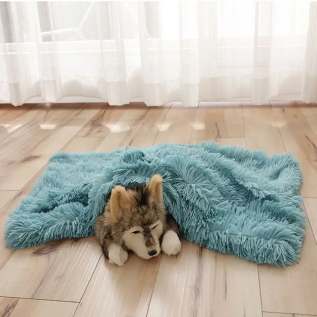Dog Bed Mat Pet Cat Plush Soft Warm Cushion Pet Washable Candy Colored Blanket Kennel Puppy Pet Cat Dog Supplies Suit For Winter 3