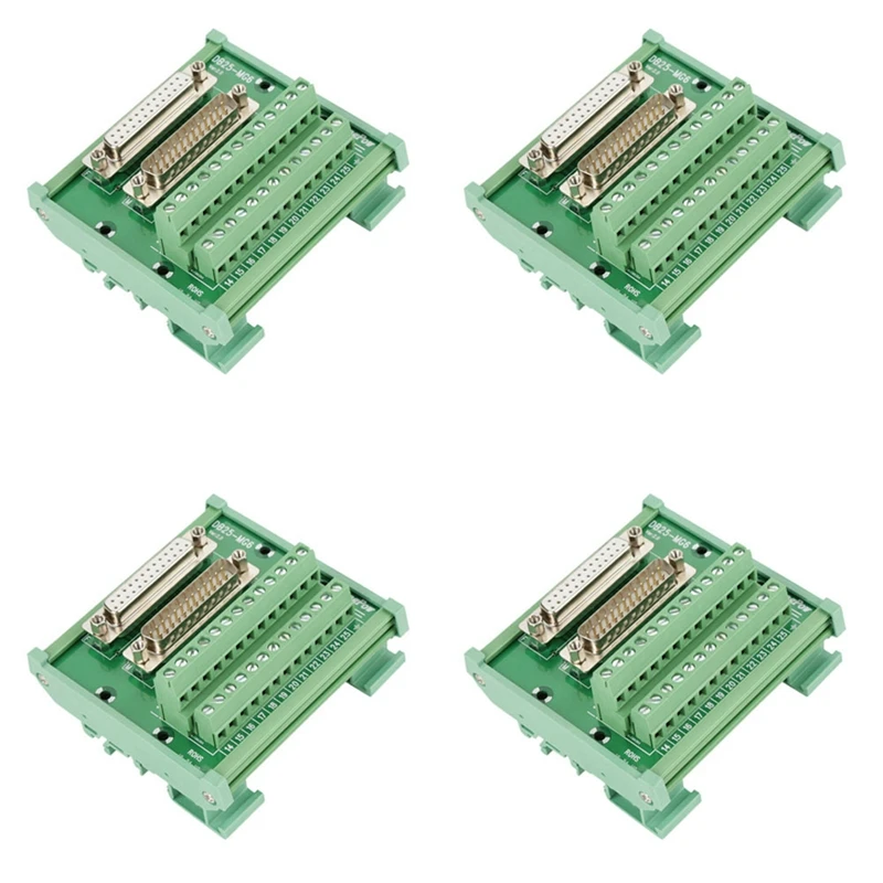 

4X DB25 DIN Rail Mount Interface Module Male/Female Connector Breakout Board