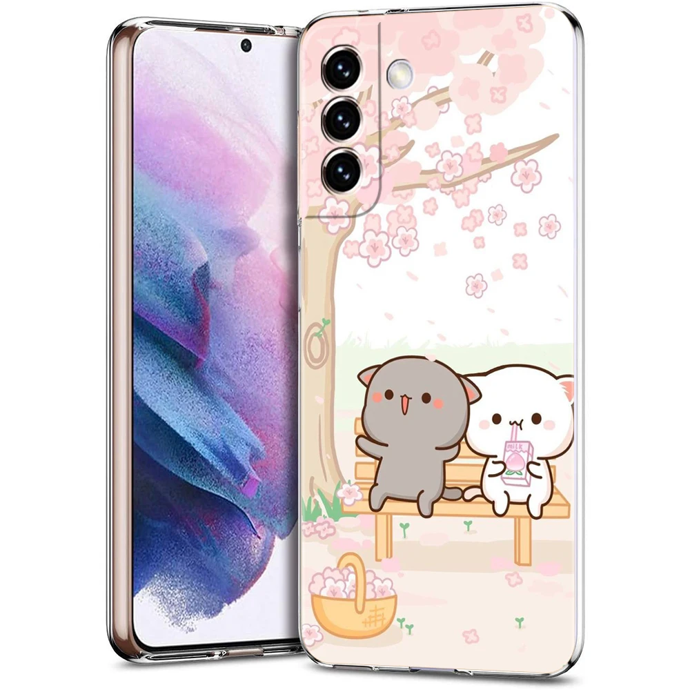 Peach and Goma Cat Transparent Phone Case